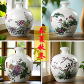 景德镇陶瓷空酒瓶3斤2斤5斤春夏秋冬密封空酒壶酒缸酒罐存酒10斤