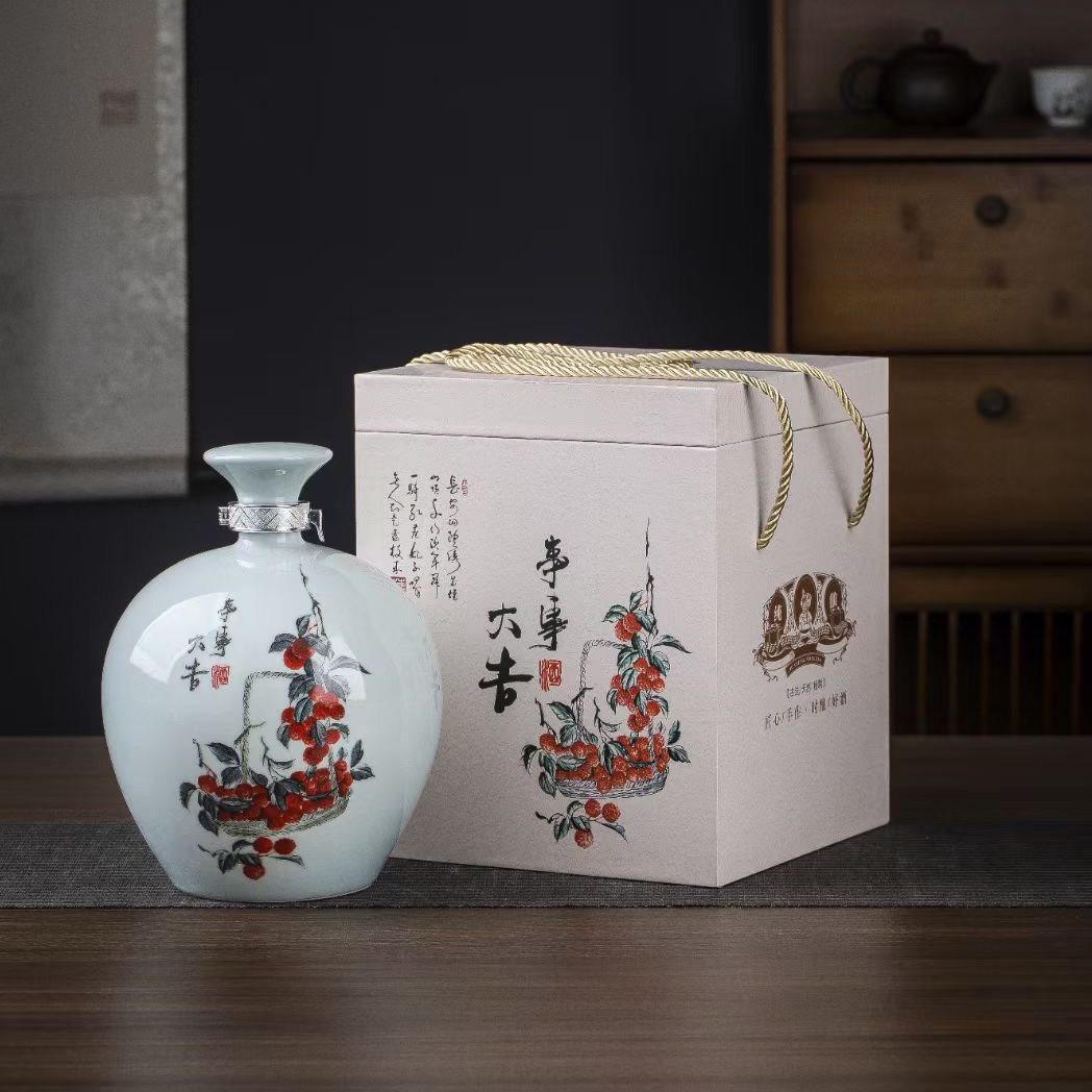 景德镇陶瓷酒瓶空酒罐1斤2斤3斤5斤柿柿如意家用密封散装酒壶酒缸