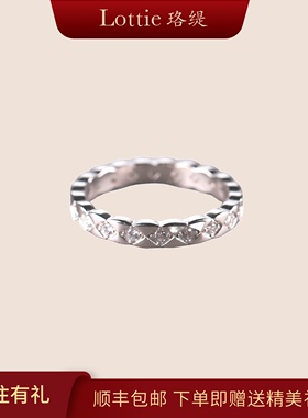 Lottie珞缇棱格点钻戒指简约复古优雅轻奢高级感女礼物大牌风高级
