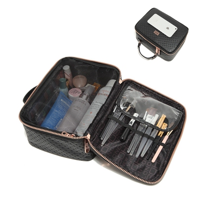 黑色手提旅行洗漱包化妆品收纳盒