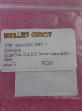 Melles Griot 00200045 Glass Rod Dia 5x24mm Long B270