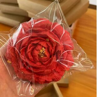 牡丹花酥包装袋子立体牡丹花酥独立包装家用自粘袋点心打包袋中秋