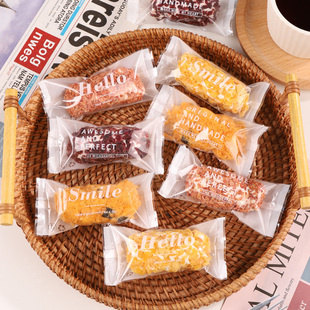 网红英文蛋卷奶酥包装袋机封糯米船燕麦饼干袋子雪花酥食品奶糕袋