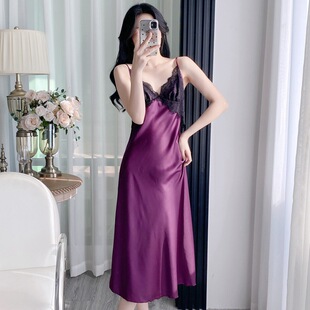 冰丝蕾丝吊带睡裙包臀裙春夏季 性感睡衣女款 露背 法式 2025新款