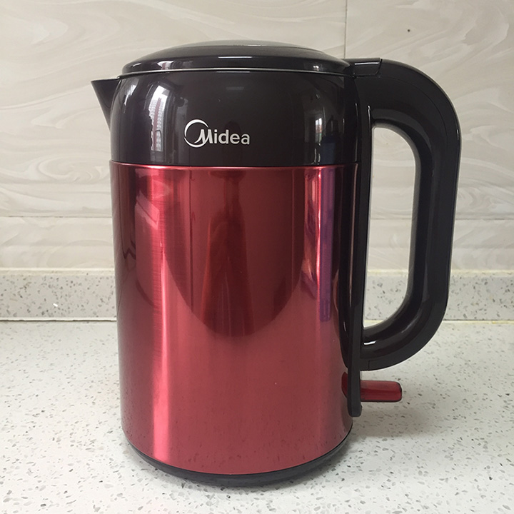 Midea/美的双层隔热防烫电热水壶家用烧水壶煮茶开水304不锈钢