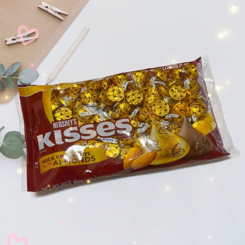 美国好时巧克力KISSES金粒HERSHEY扁桃仁夹心曲奇朱古力453 g