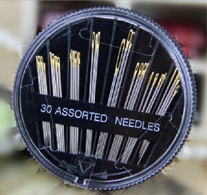 出口手缝针 缝衣针 盘针 盒针 金尾针 钢针 DIY拼布工具 1盒30枚