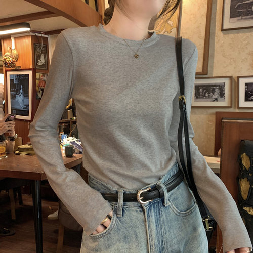 长袖内搭修身显瘦纯棉T恤女