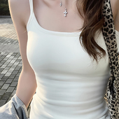 修身 无胸垫白色吊带背心女夏季 纯棉内搭2025新款 美背文胸外穿上衣