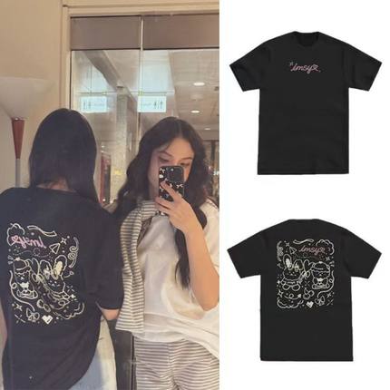 lmsy周边同款卡通印花夏季纯棉T恤简约宽松百搭美式复古短袖上衣