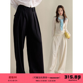 垂感宽松直筒休闲阔腿裤 有耳uare原创设计 百穿不腻