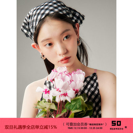 有耳uare小众设计  伊甸园蔷薇 法式复古田园风度假风格子头巾