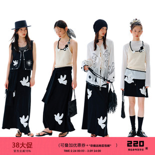 有耳uare 印花衬衫/贴布绣半裙/钩花吊带