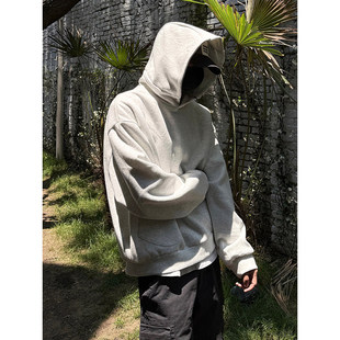 青港的风 秋季美式潮牌连帽卫衣男士潮流宽松情侣青少年帅气外套