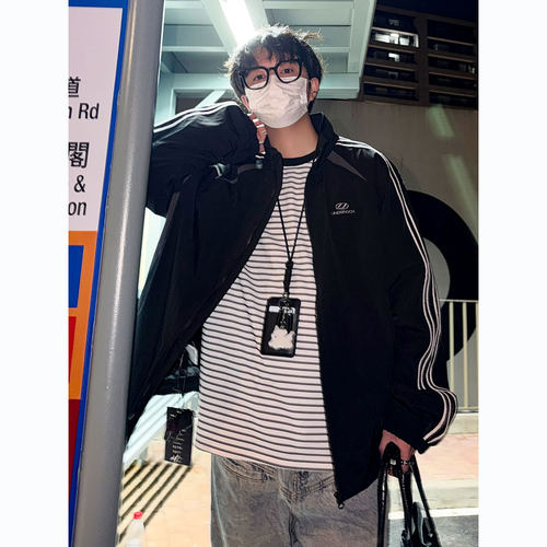 秋季外套男款春秋痞帅学生情侣装时尚潮牌刺绣美式休闲飞行员夹克