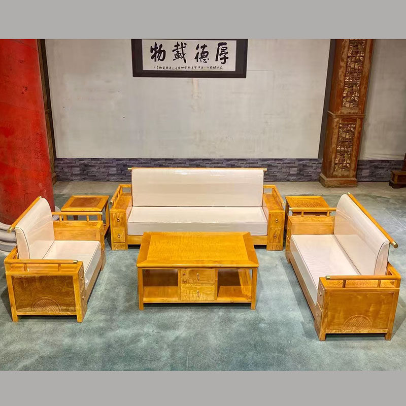 金丝楠木新中式沙发123六件套红木沙发