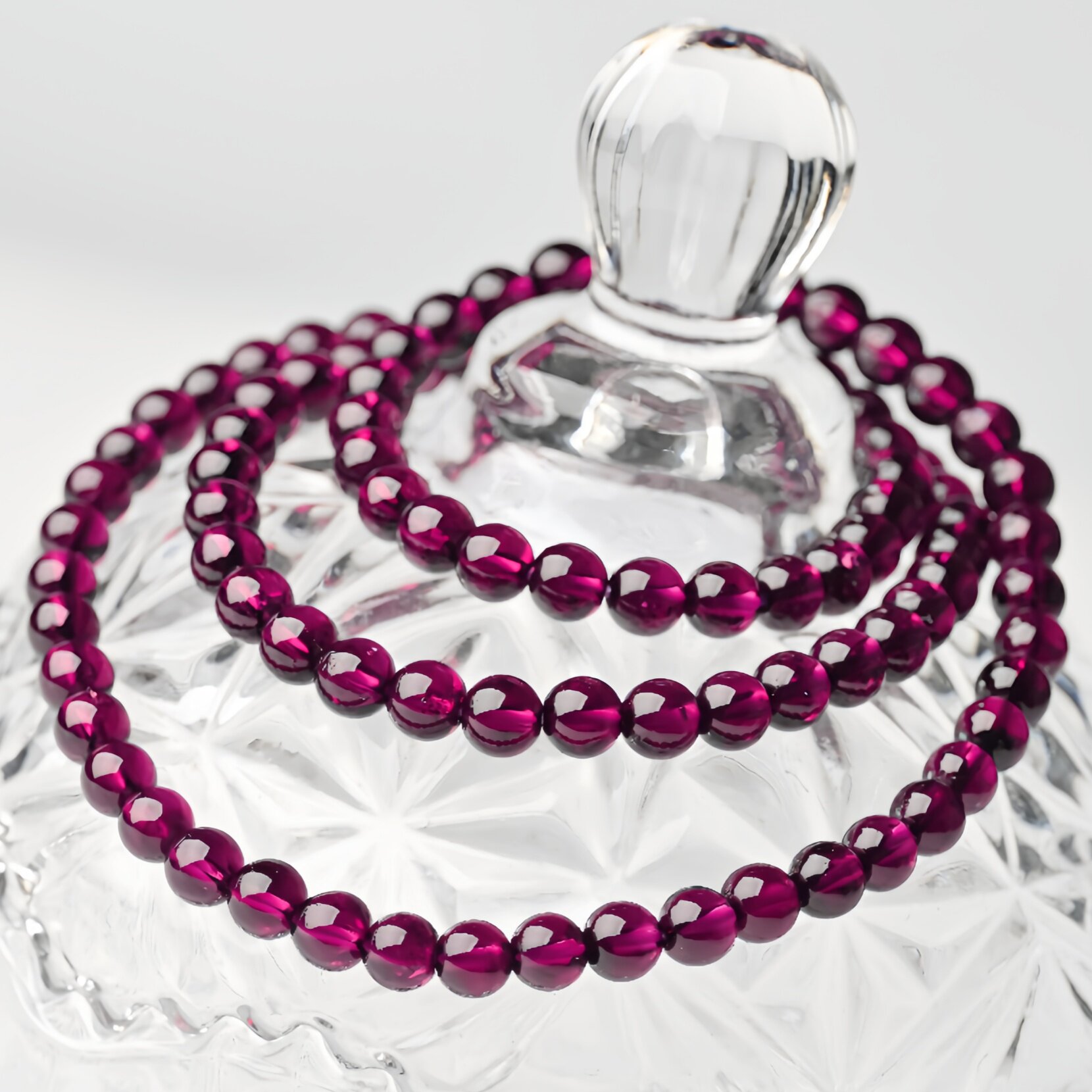 7A收藏级全净体天然巴西紫牙乌石榴石手链女帝王紫女人石多圈手串