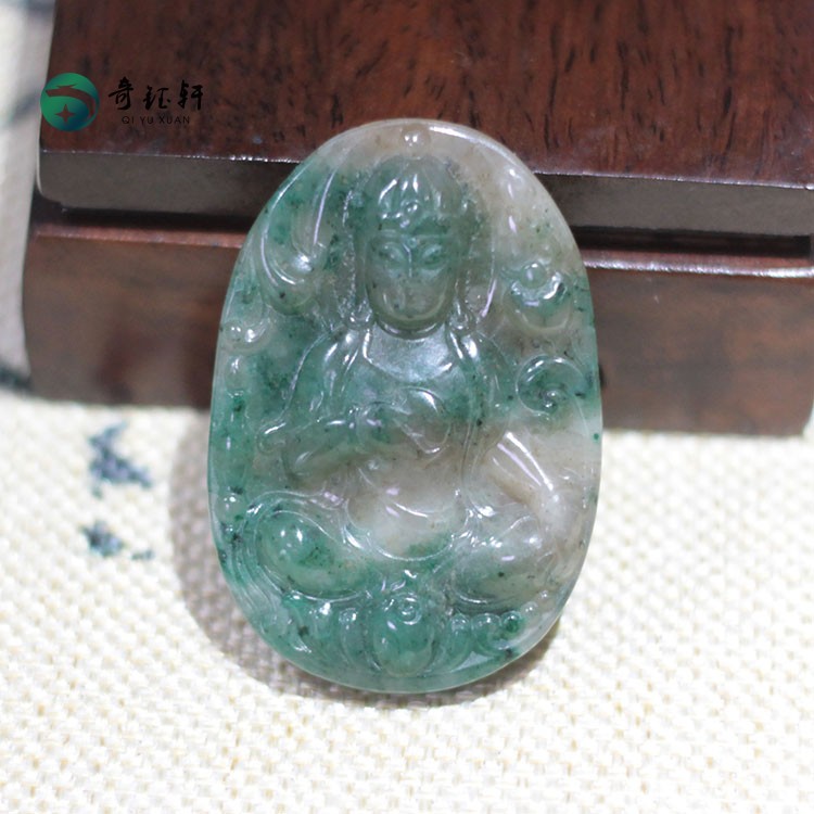 奇钰轩天然南阳独山玉挂件玉石观音吊坠项链玉观音男玉佩