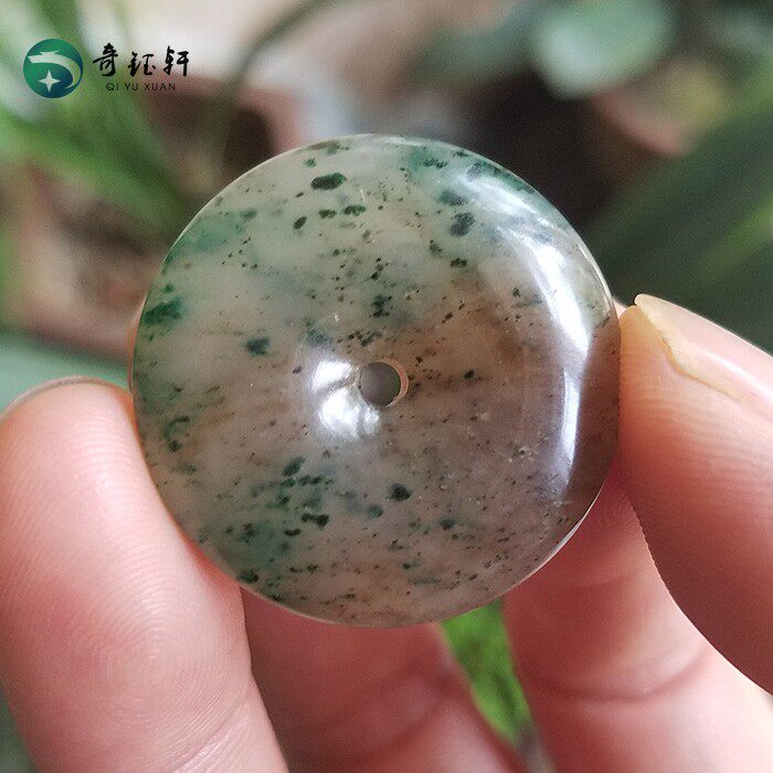 【奇钰轩】南阳独山玉 天然天蓝绿独山玉挂件 吊坠 玉钱 平安扣02