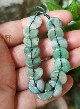 【奇钰轩】南阳独山玉 天然天蓝独山玉13MM平安扣手链17019