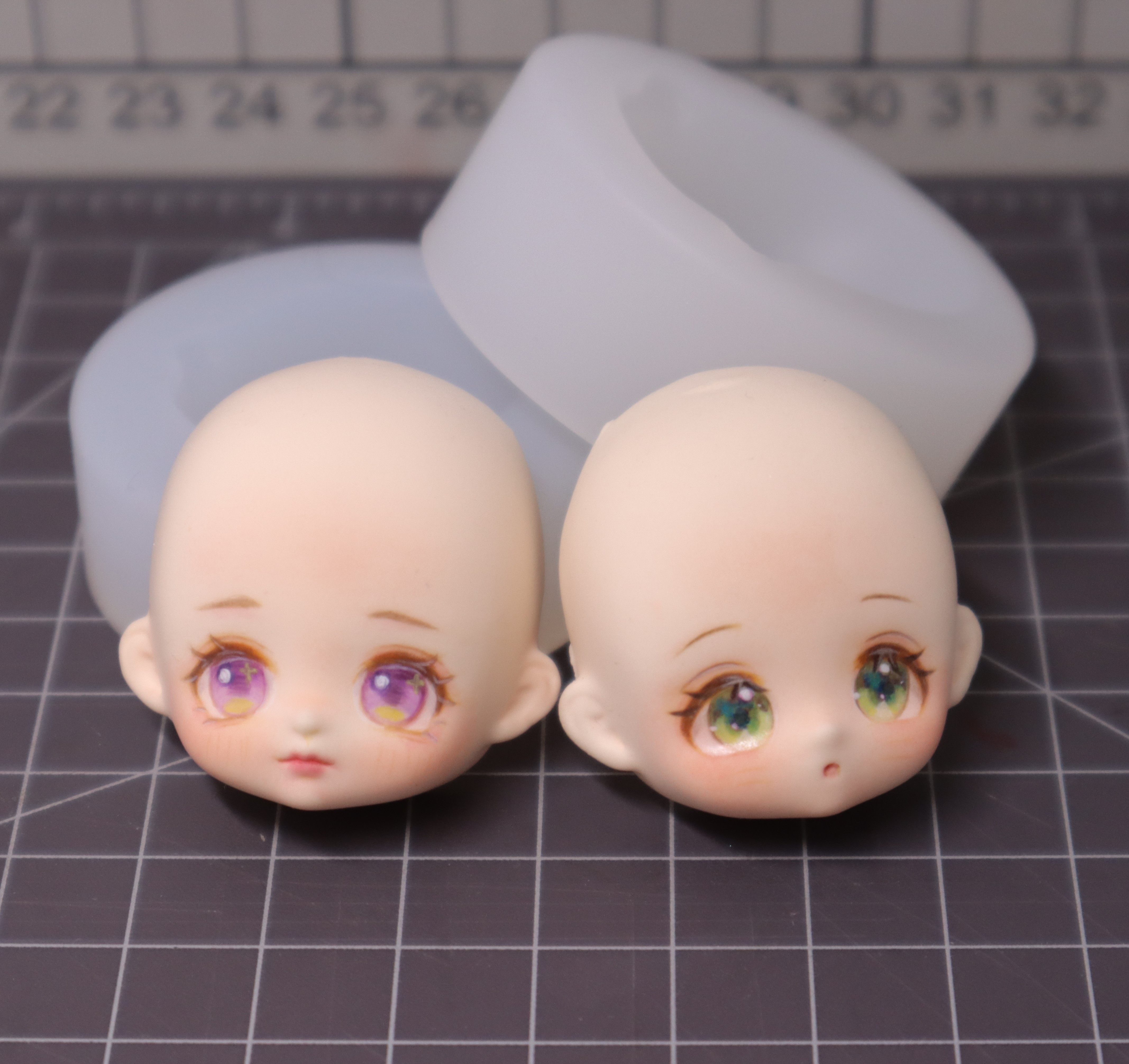 鹿瑶原创 超轻粘土Q版脸模 软陶 树脂石塑硅胶模具