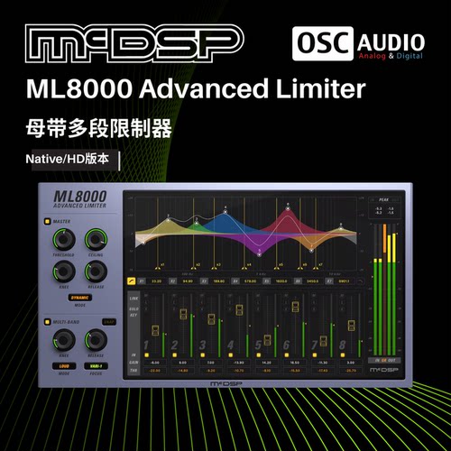 正版McDSP ML8000 母带八波段限幅器多段动态控制处理效果器插件
