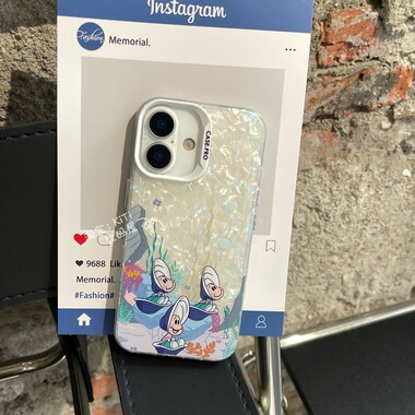 苹果iPhone15贝壳纹小牡蛎手机壳