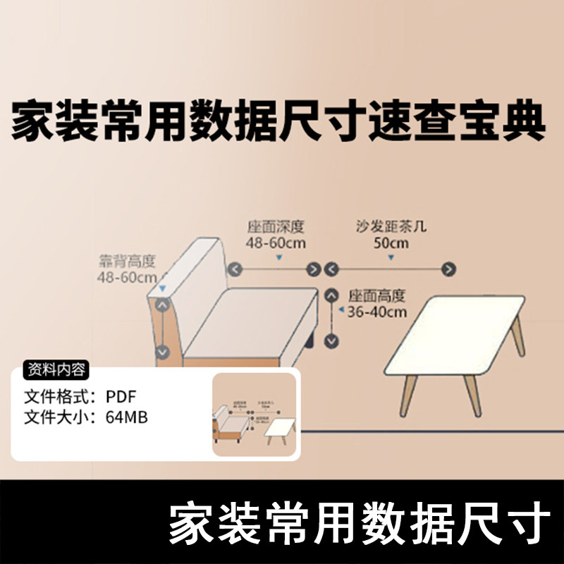 S72-家装常用数据尺寸速查宝典 设计师室内常用尺寸