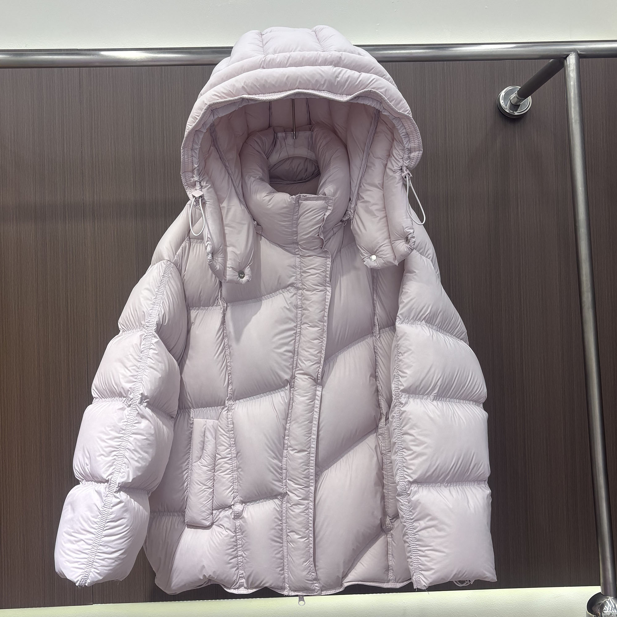 大码宽松加厚连帽羽绒服面包服女