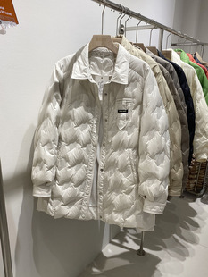 领中长款 宽松显瘦衬衫 轻薄羽绒服90%白鸭绒薄外套女 韩版 秋冬新品