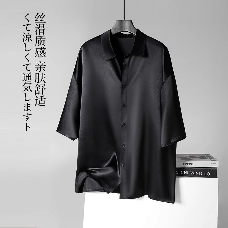男士夏季新款醋酸短袖衬衫