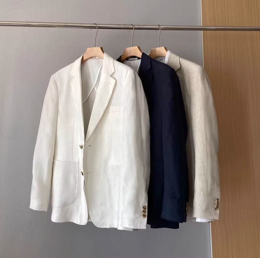 春夏新款男士亚麻西服修身小西装外套韩版潮流棉麻休闲西服外套潮