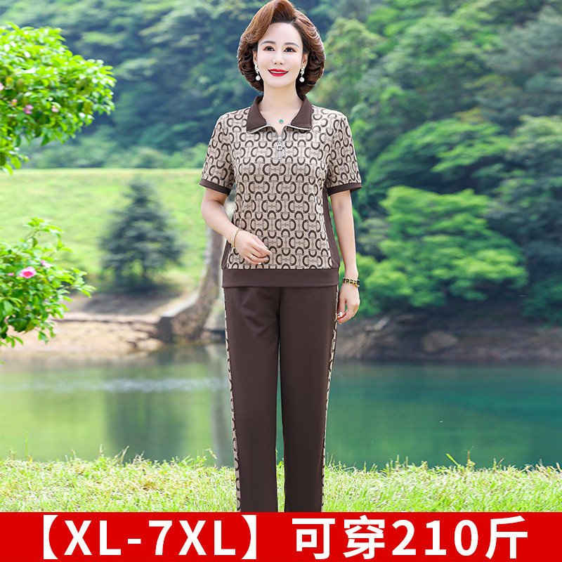 妈妈夏季休闲运动服套装图片