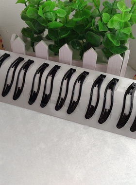 韩版黑色金属BB夹弓形夹 基础黑卡子发夹边夹一字夹刘海夹 12根装