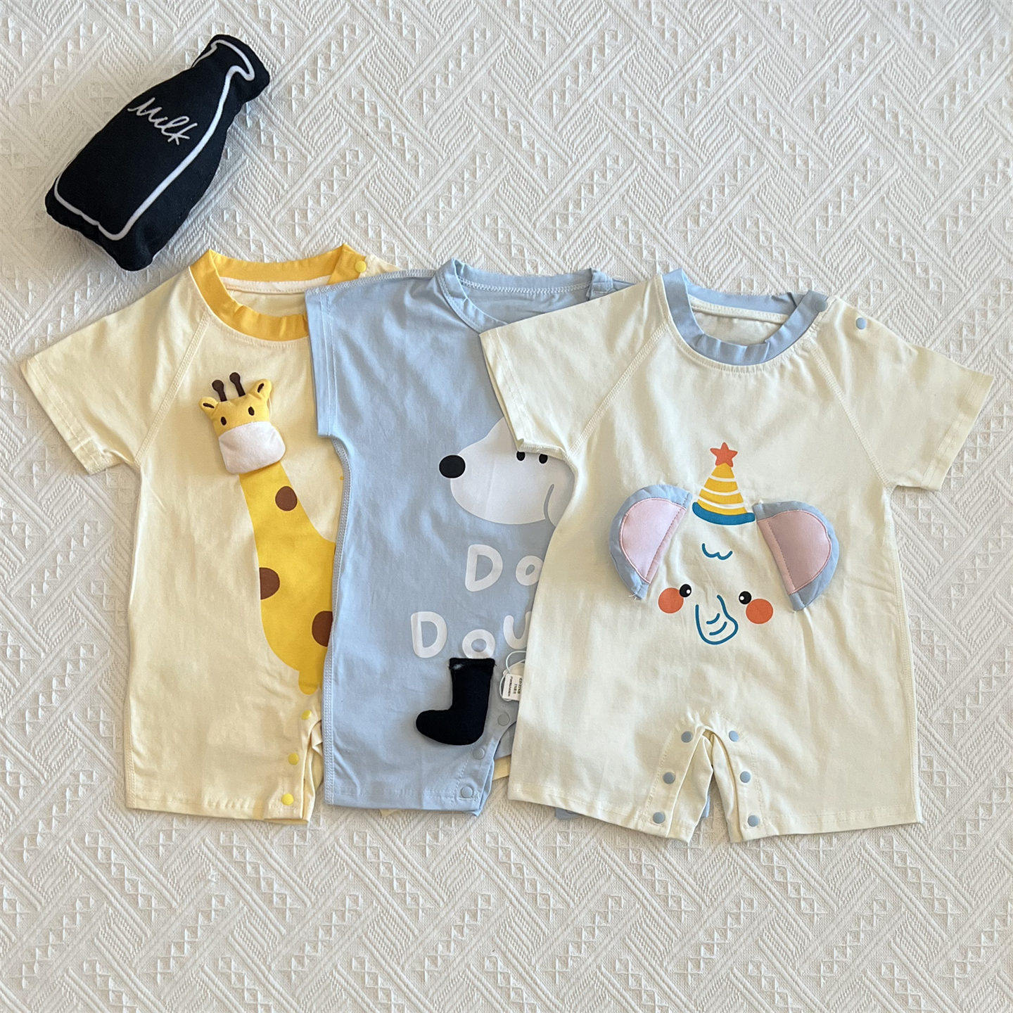 2026夏装新品婴幼儿短袖连体衣服男女宝宝爬服夏季薄款外出服哈衣