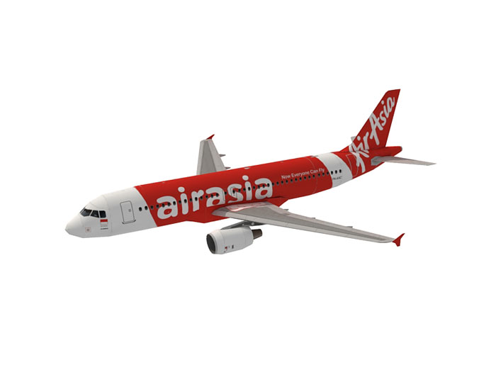 空客a320-200 亚洲航空 空中客车民航客机飞机 1:72 1:100 纸模型