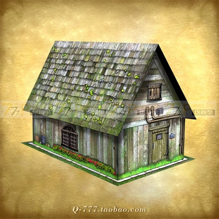 1:52 1:64 中世纪战争30 工会大厅 桌面游戏建筑场景道具纸模型