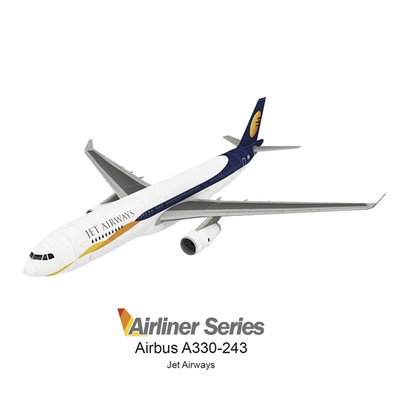 空客A330-243 Jet Airways 捷特航空 民航客机1:150 1:100 纸模型