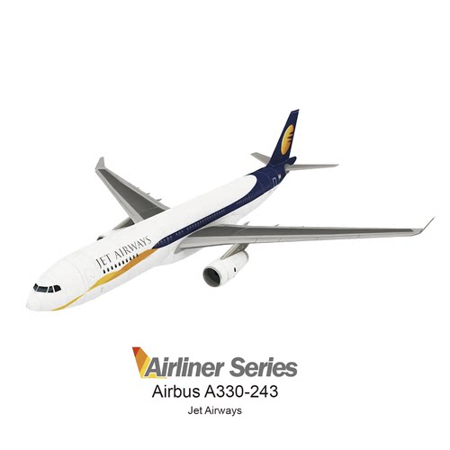 空客A330-243 Jet Airways 捷特航空 民航客机1:150 1:100 纸模型