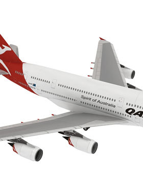 空中客车A380 Qantas澳洲航空 民航客机 1:300 1:220 DIY纸模型