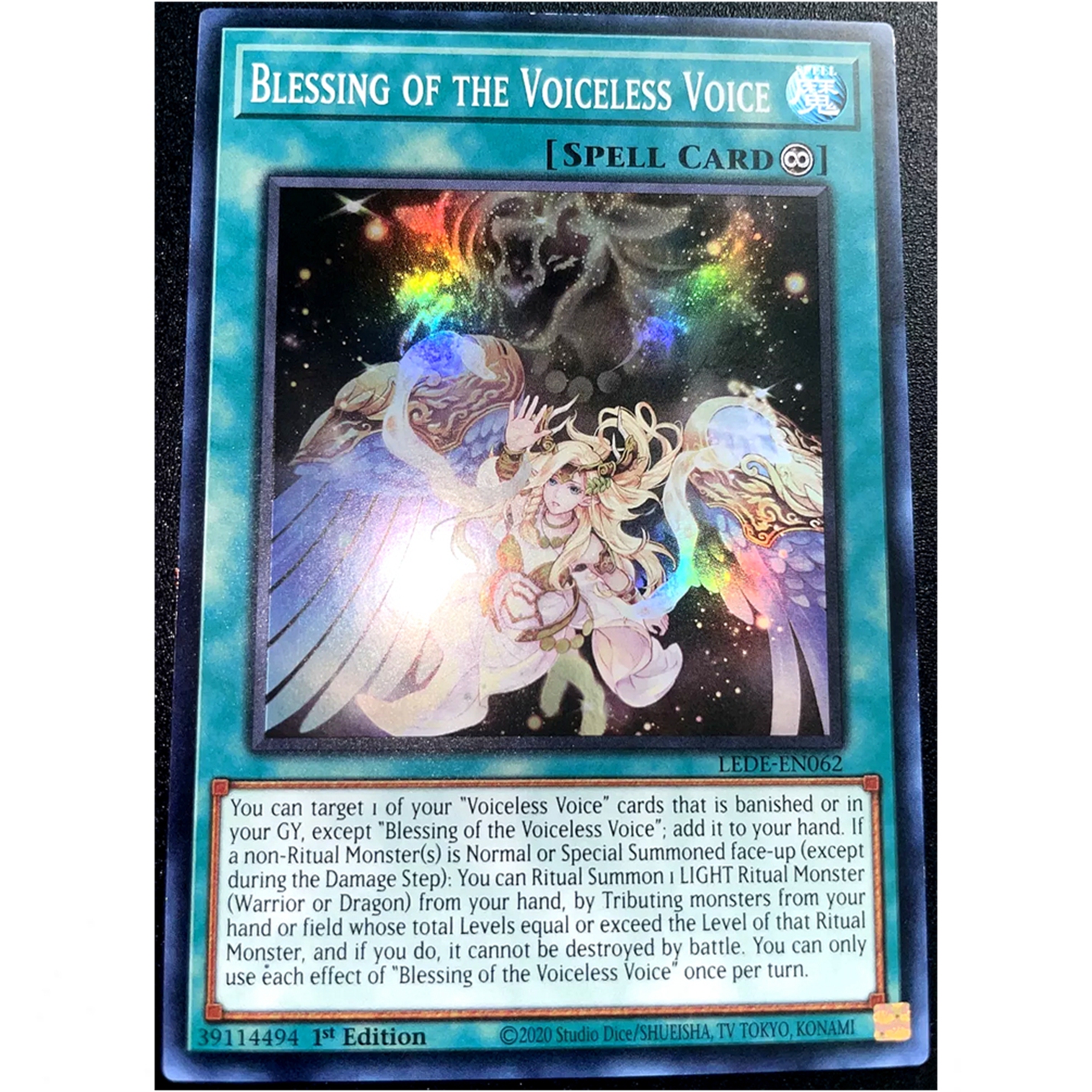 游戏王 美英一刷LEDE-EN062 SR 肃声之祝福 Blessing Ft1