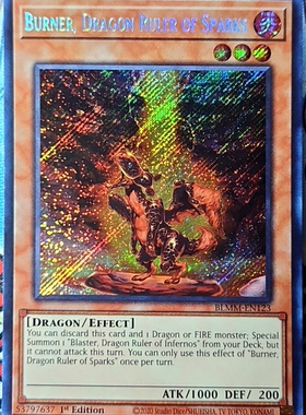 游戏王美英一刷 SCR 炎征龙-燃龙炎 燃烧 BLMM-EN123 MK