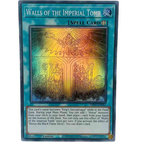 游戏王 美英一刷PHNI-EN065 SR 王墓之石壁 Walls ia1