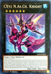 游戏王美英R混沌XYZ伟人庇护混沌骑士JUSH-EN060超量沉魂救济 JK