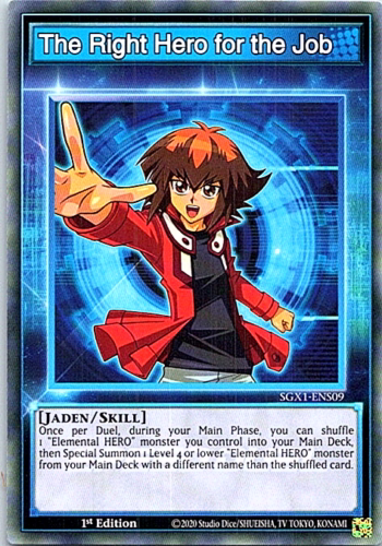 游戏王美英一刷sgx1-ens09 n 胜任的英雄游城十代技能卡token jc3