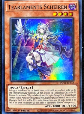 游戏王 美英一刷 POTE-EN014 SR 珠泪哀歌族·塞壬人鱼 R5BC