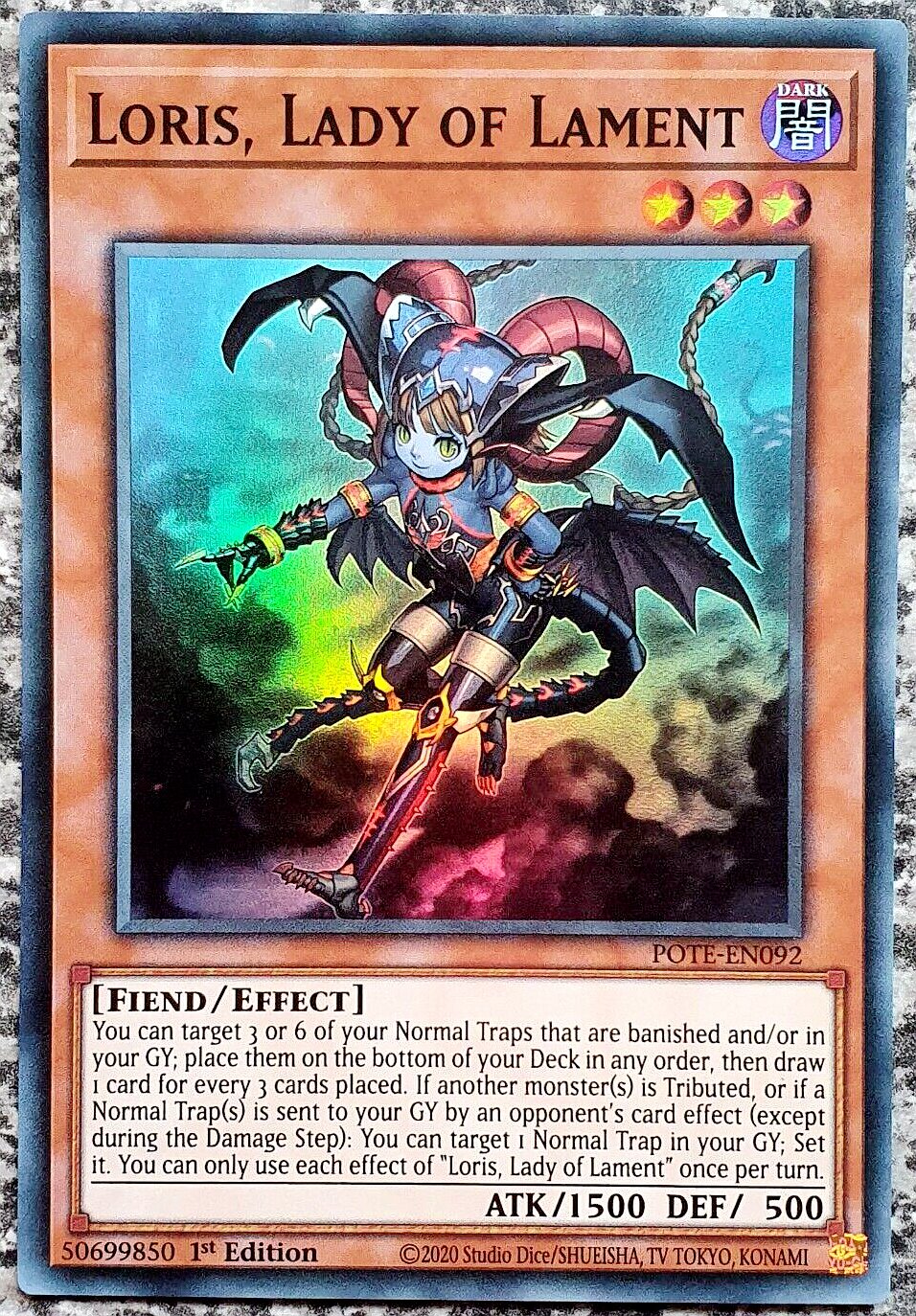 游戏王 美英一刷 POTE-EN092 SR 恶魔娘 萝莉丝 H4AB MK3