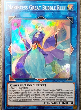 游戏王 美英一刷 ETCO-EN054 SR 海晶少女 大泡堡礁  M7A