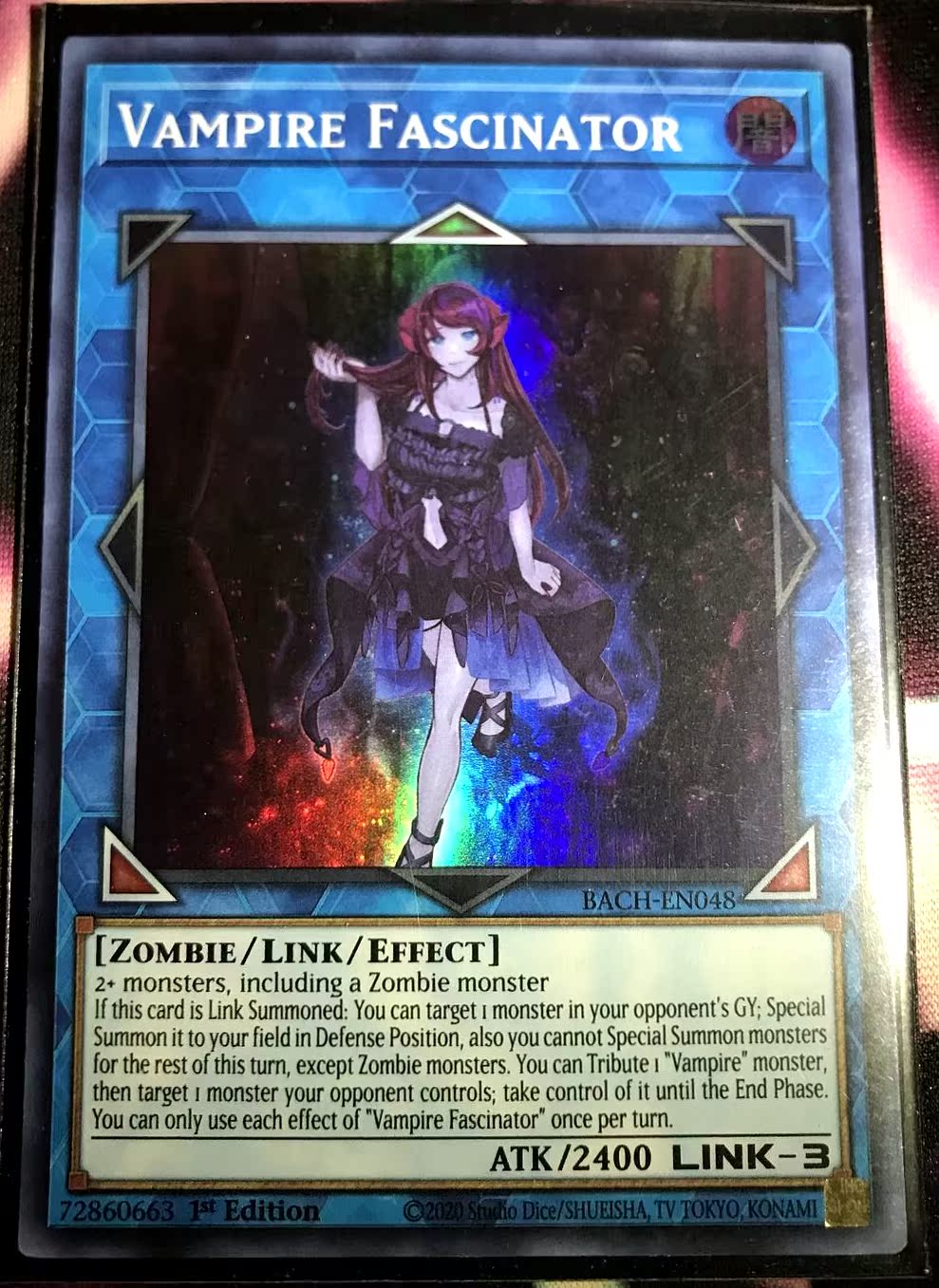 游戏王 美英一刷 BACH-EN048 SR  吸血鬼魅惑者  A1B FP2