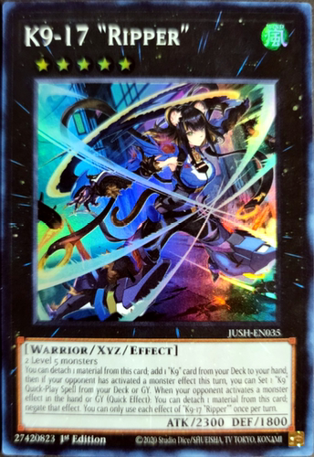 游戏王美英一刷JUSH-EN035 SR K9－17号 “割裂者” “撕裂者”RT